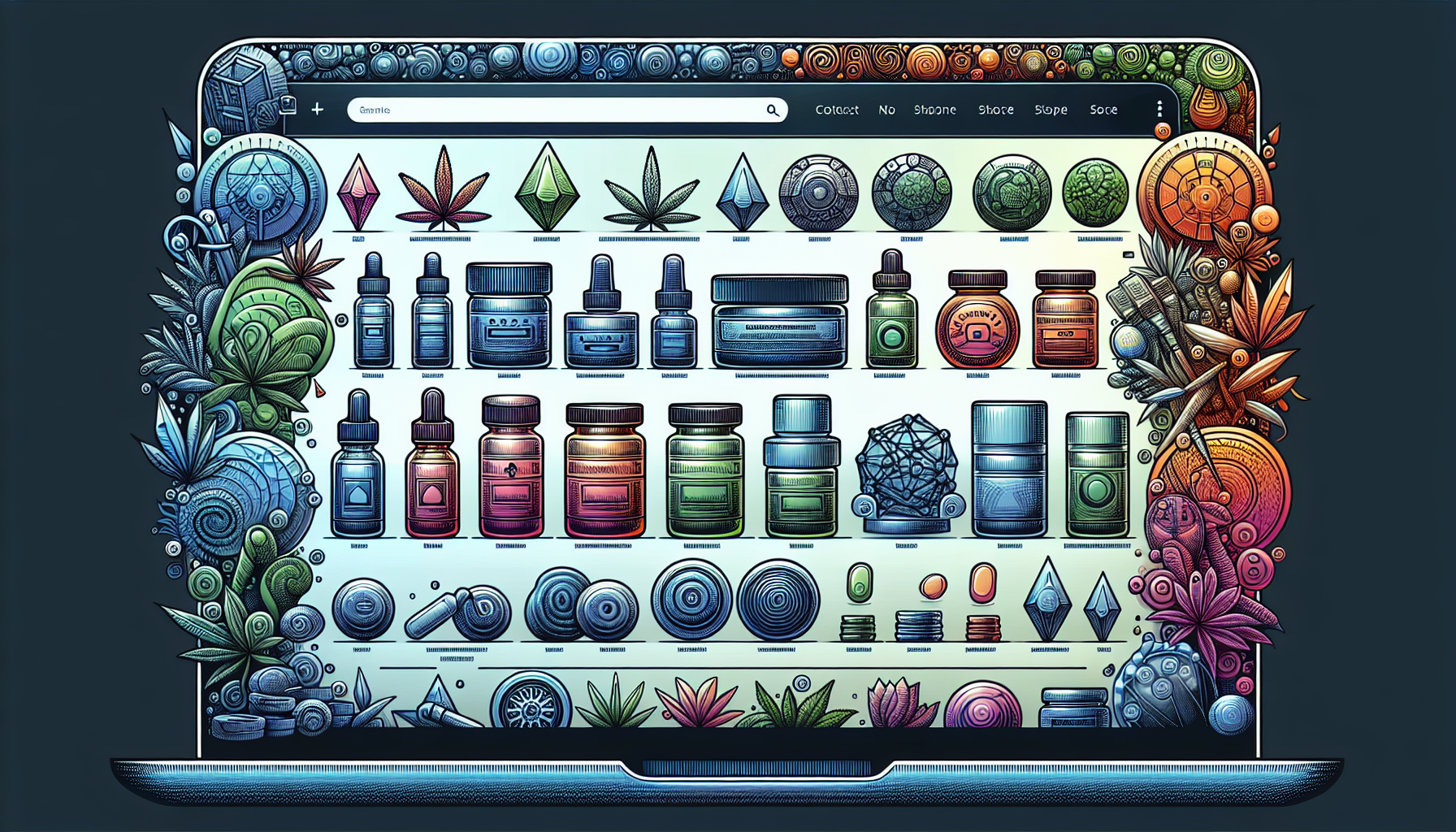 Illustration of online THCA products store